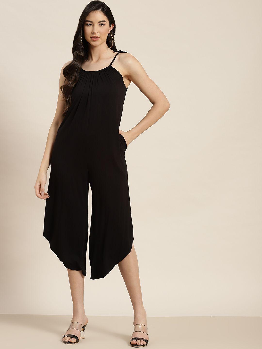 qurvii black basic jumpsuit