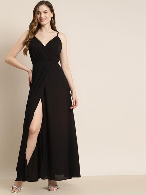 qurvii black maxi dress