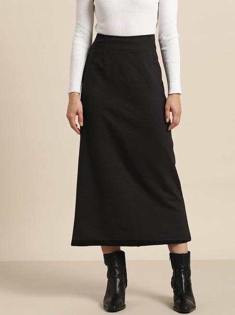 qurvii black maxi skirt