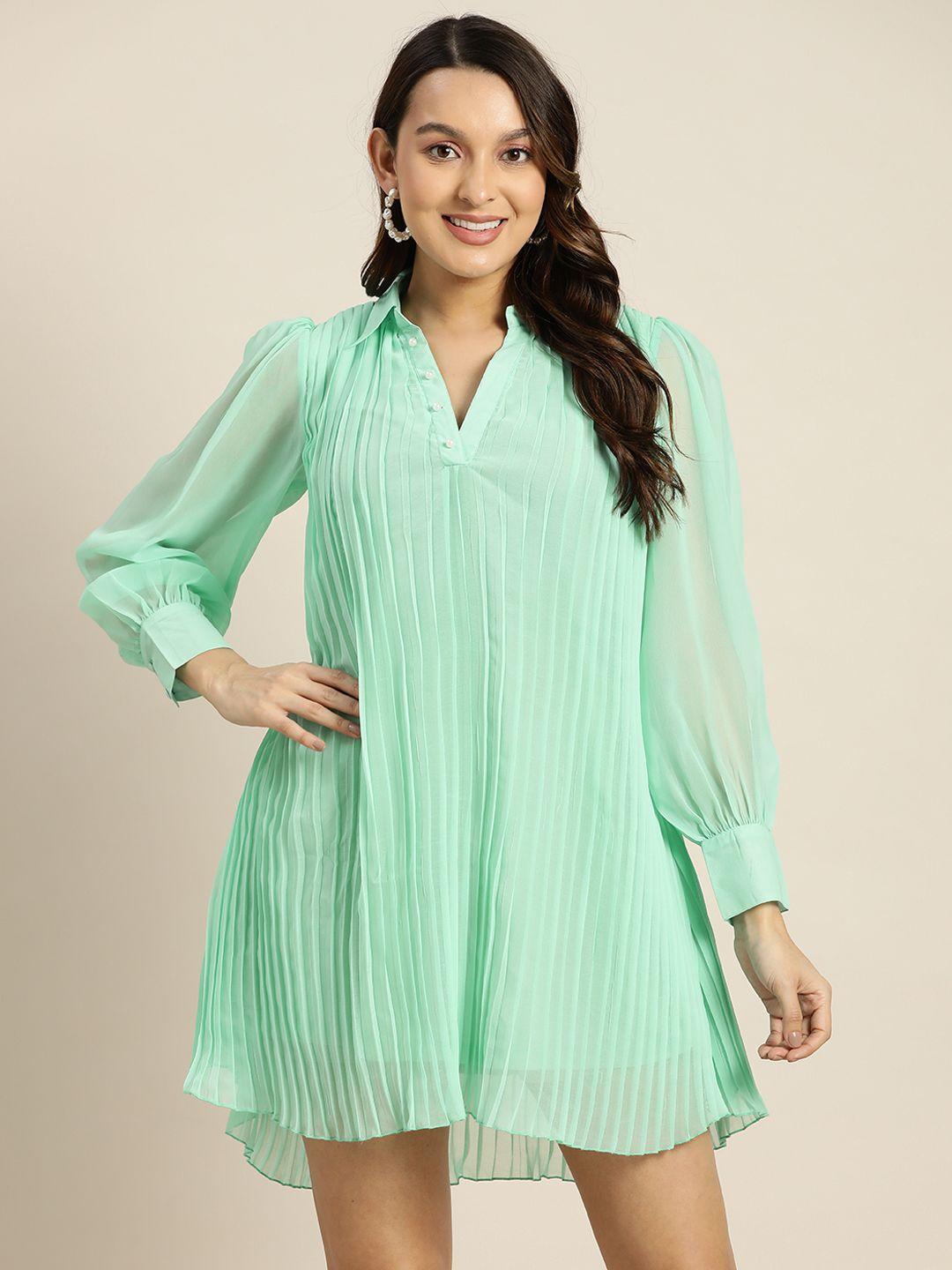 qurvii georgette a-line mini dress