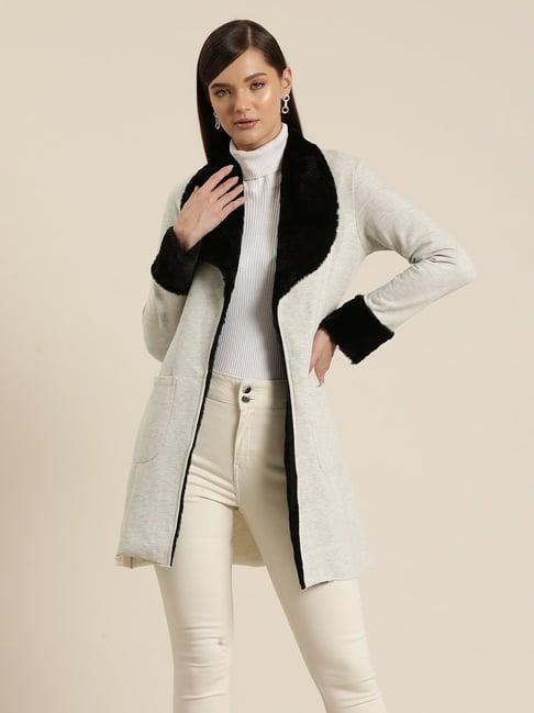 qurvii ivory fleece coat