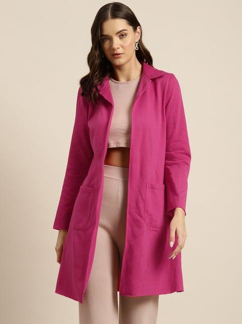 qurvii magenta fleece coat