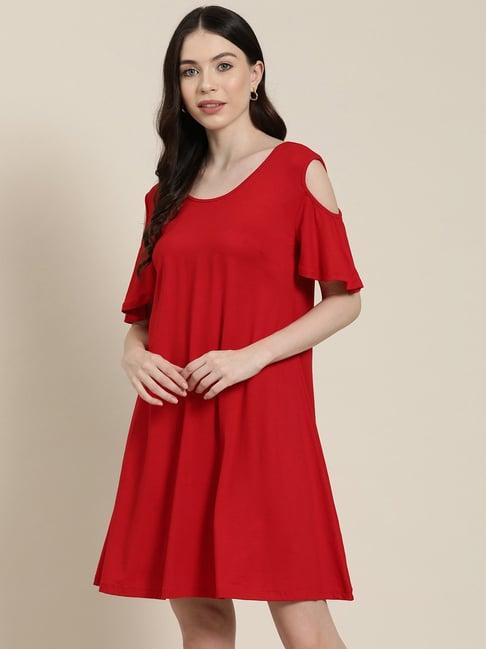 qurvii red a line dress