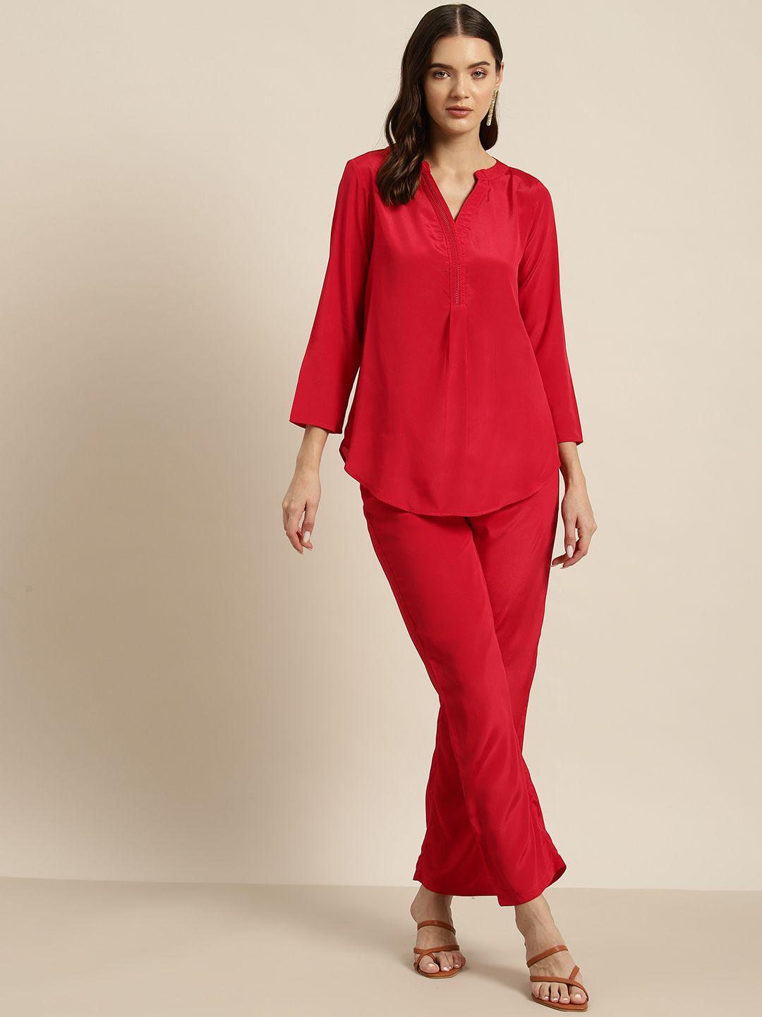 qurvii sequinned shirt with trousers