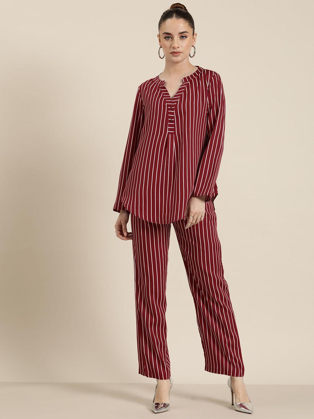 qurvii striped crepe co-ords