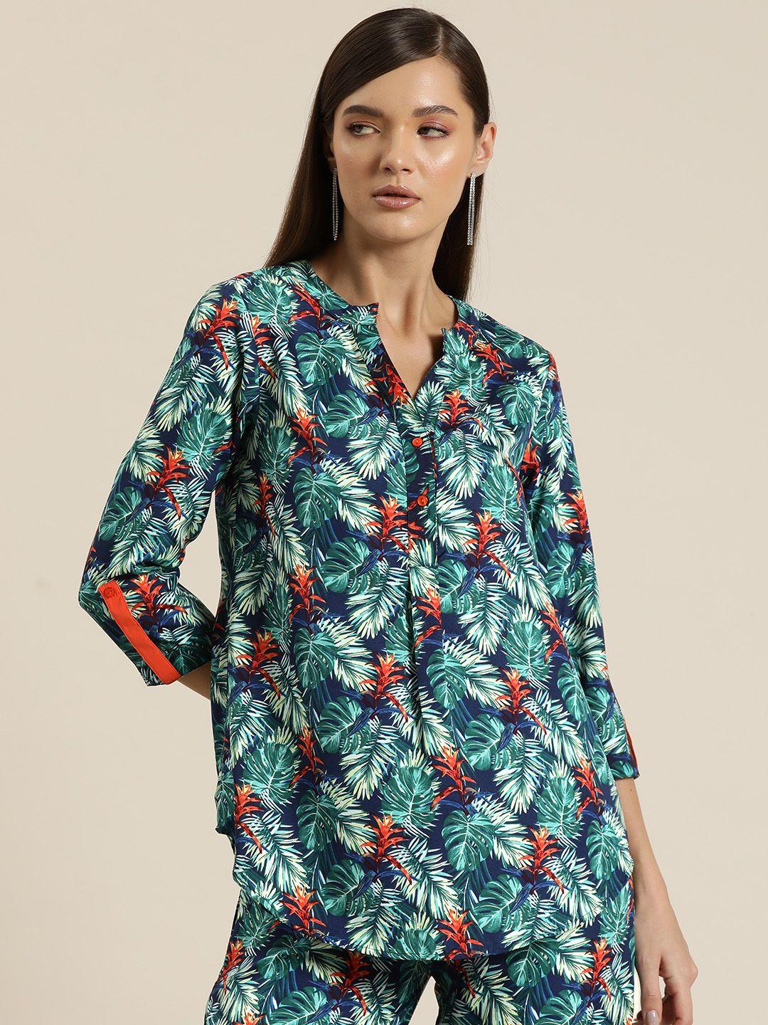 qurvii women comfort floral printed casual shirt