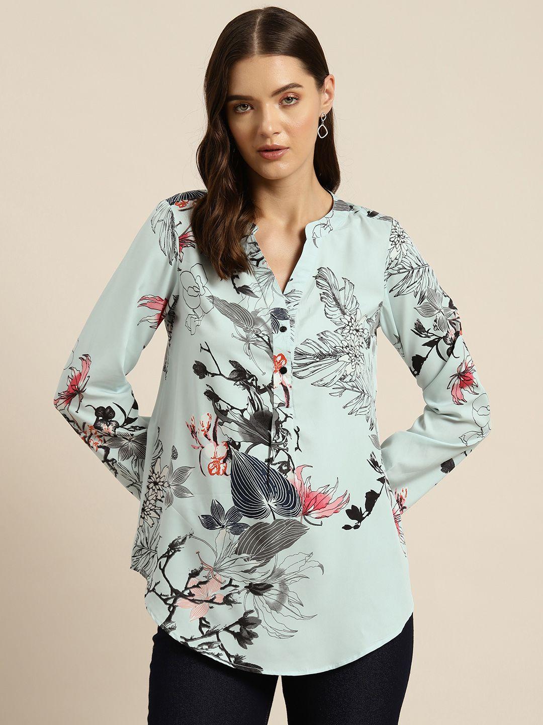 qurvii women comfort floral printed casual shirt