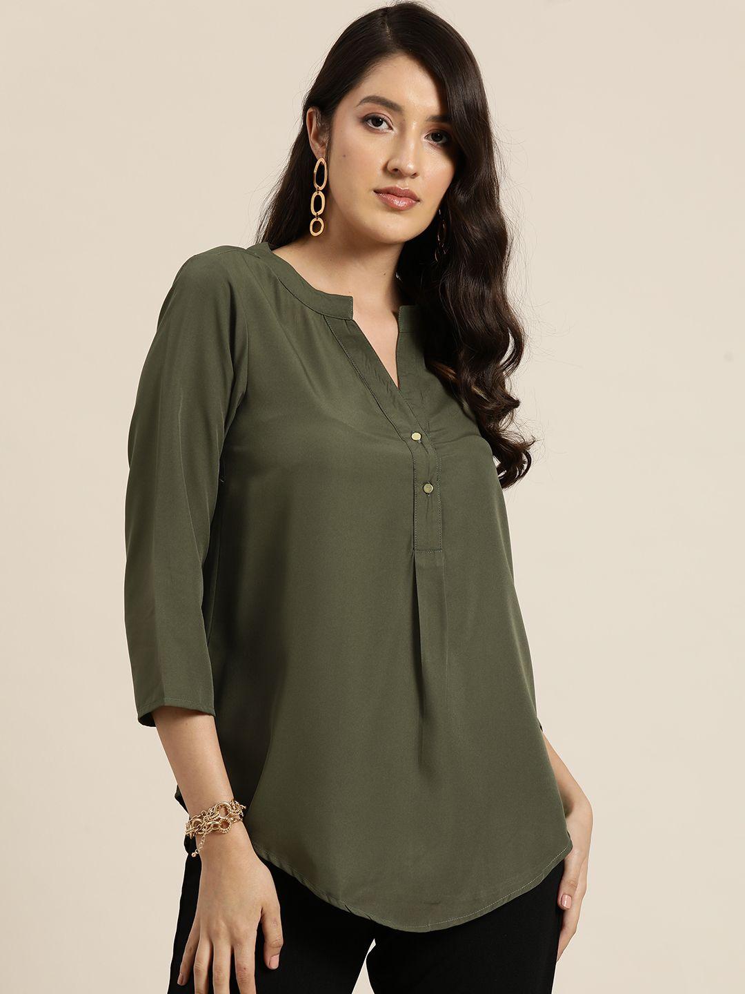 qurvii women comfort opaque solid casual shirt