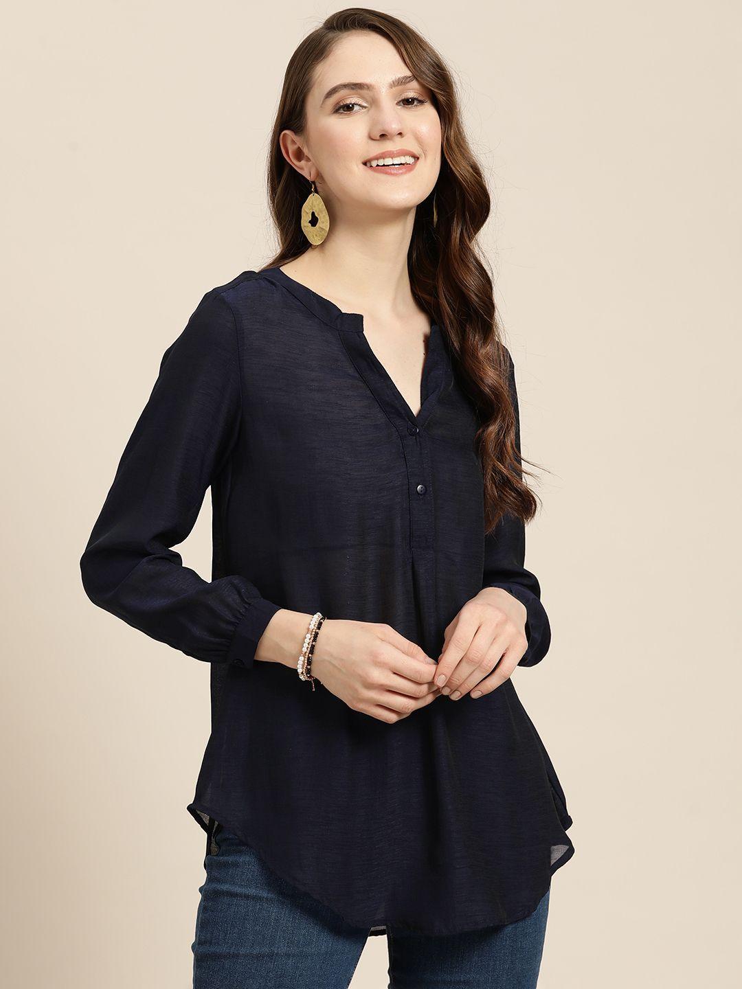 qurvii women comfort semi sheer casual shirt