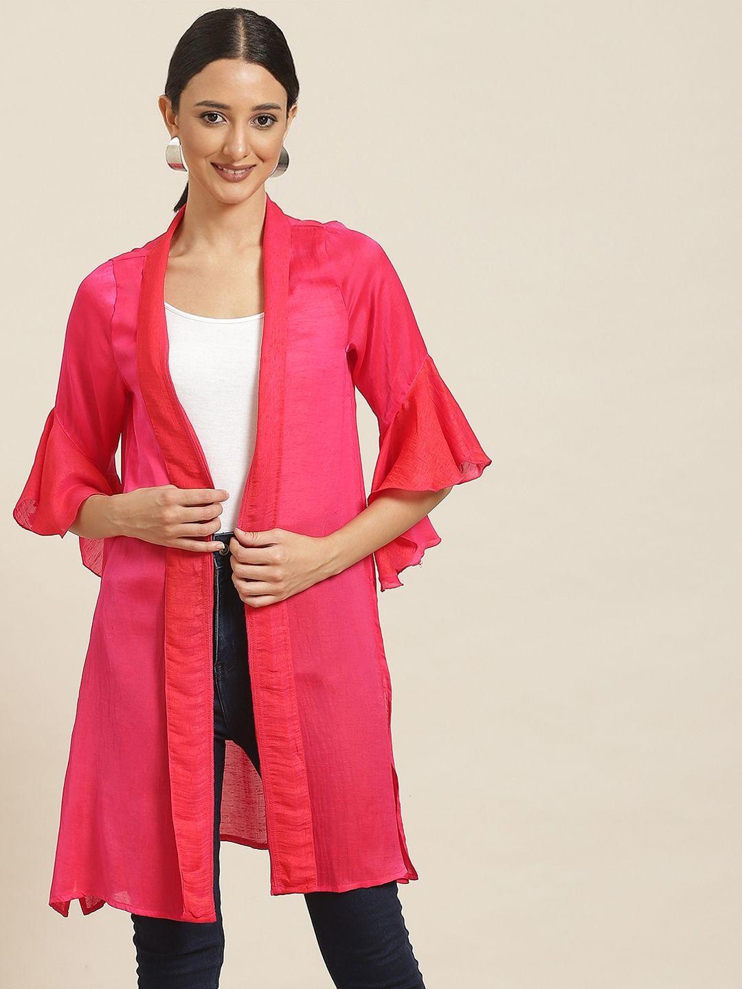 qurvii women magenta solid shrug