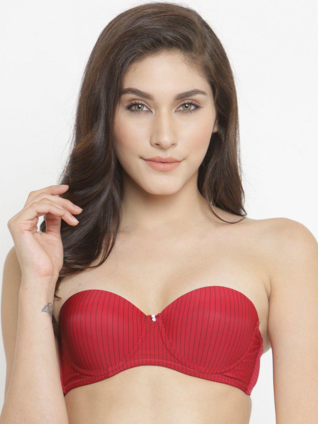 quttos red printed underwired lightly padded push-up bra qt-br-5120-red