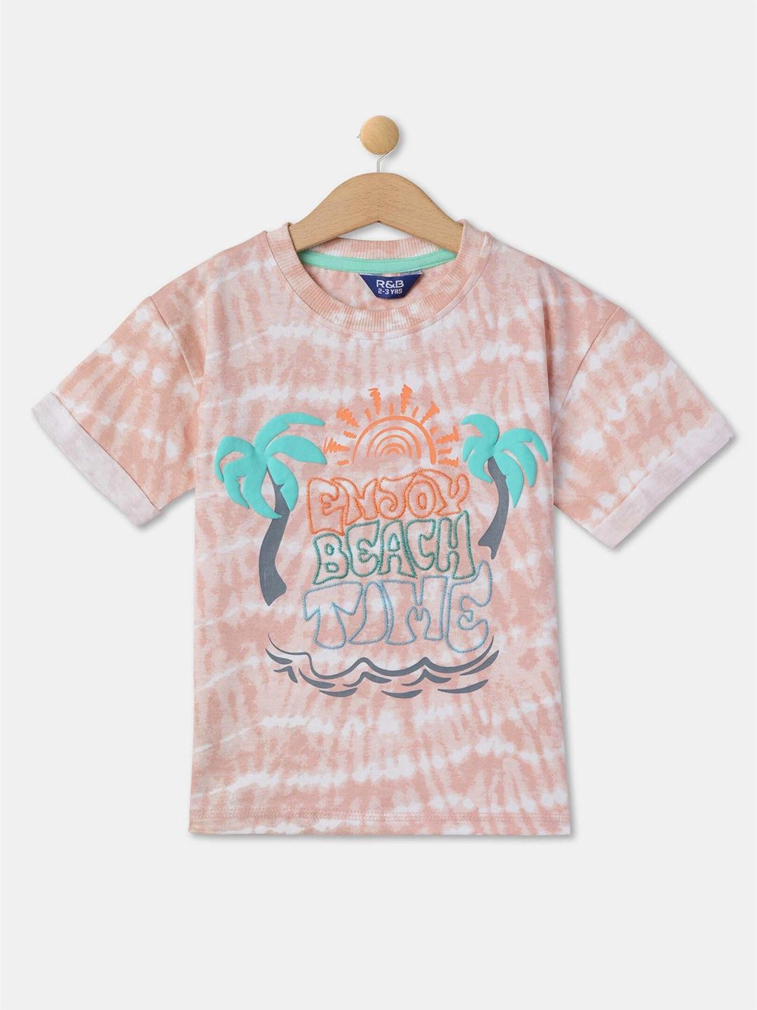 r&b boys multicoloured printed applique t-shirt