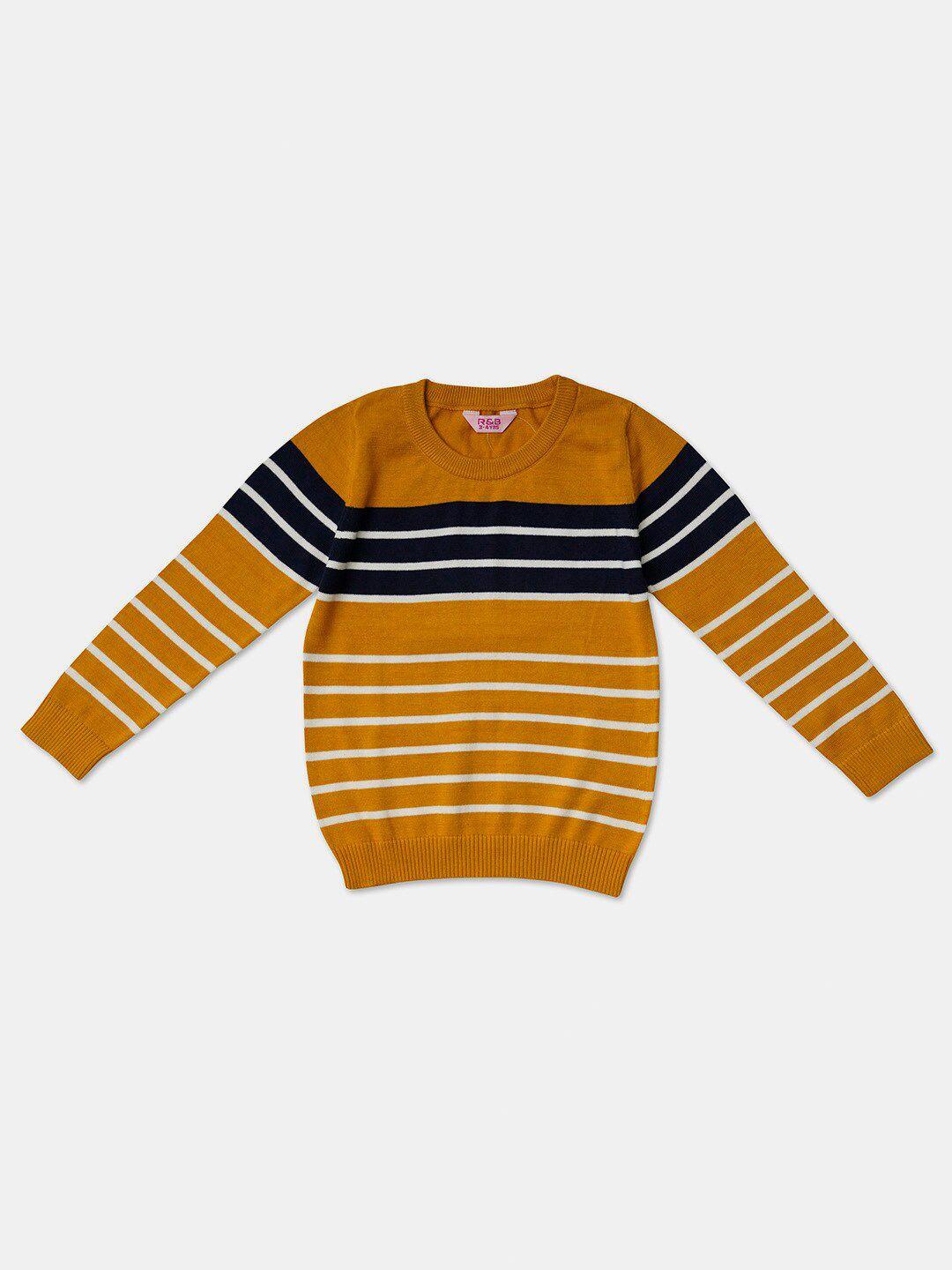 r&b boys yellow & black striped pullover