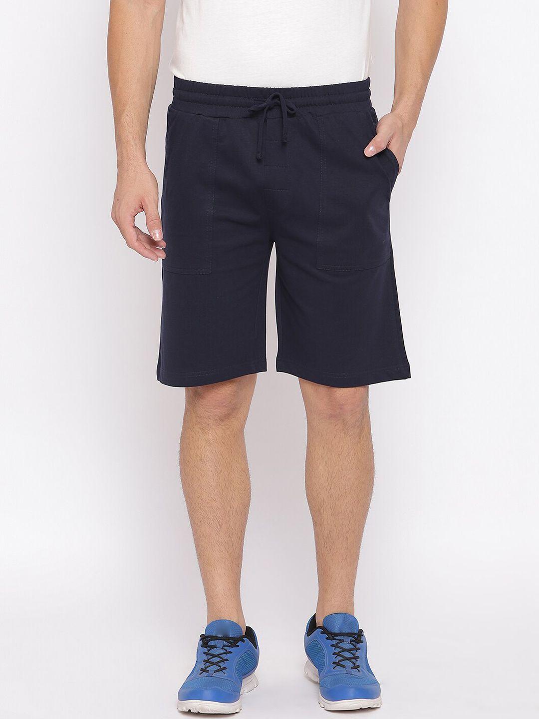r&b men navy blue sports shorts