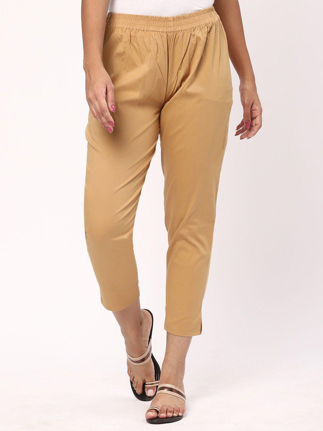 r&b mid-rise cropped cotton cigarette trousers