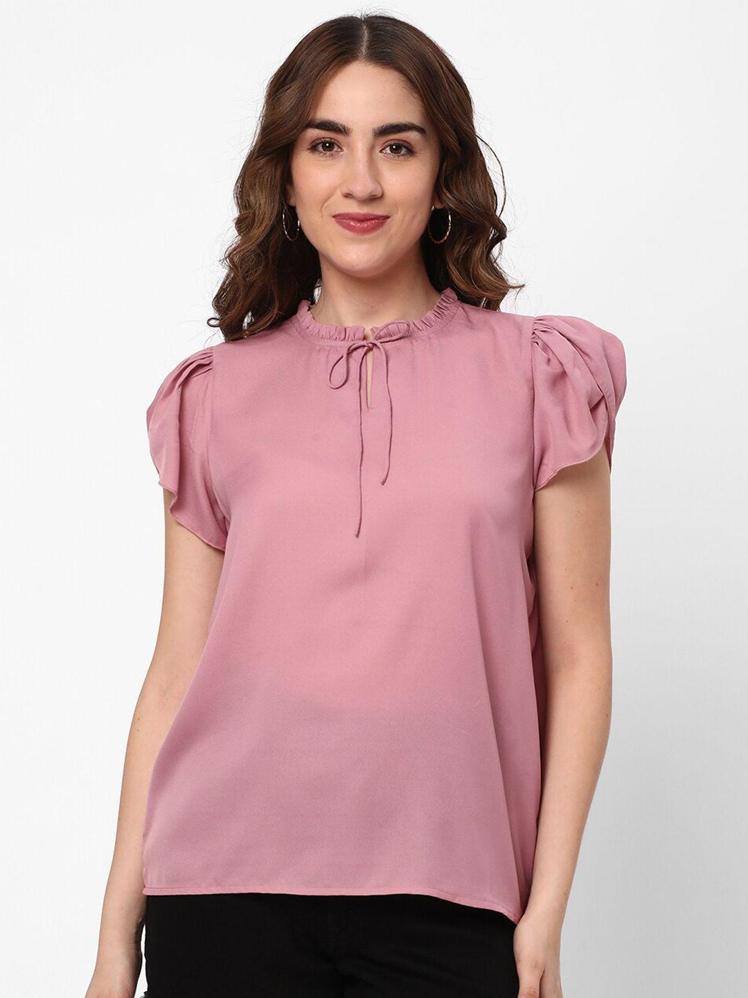 r&b tie-up neck puff sleeves top
