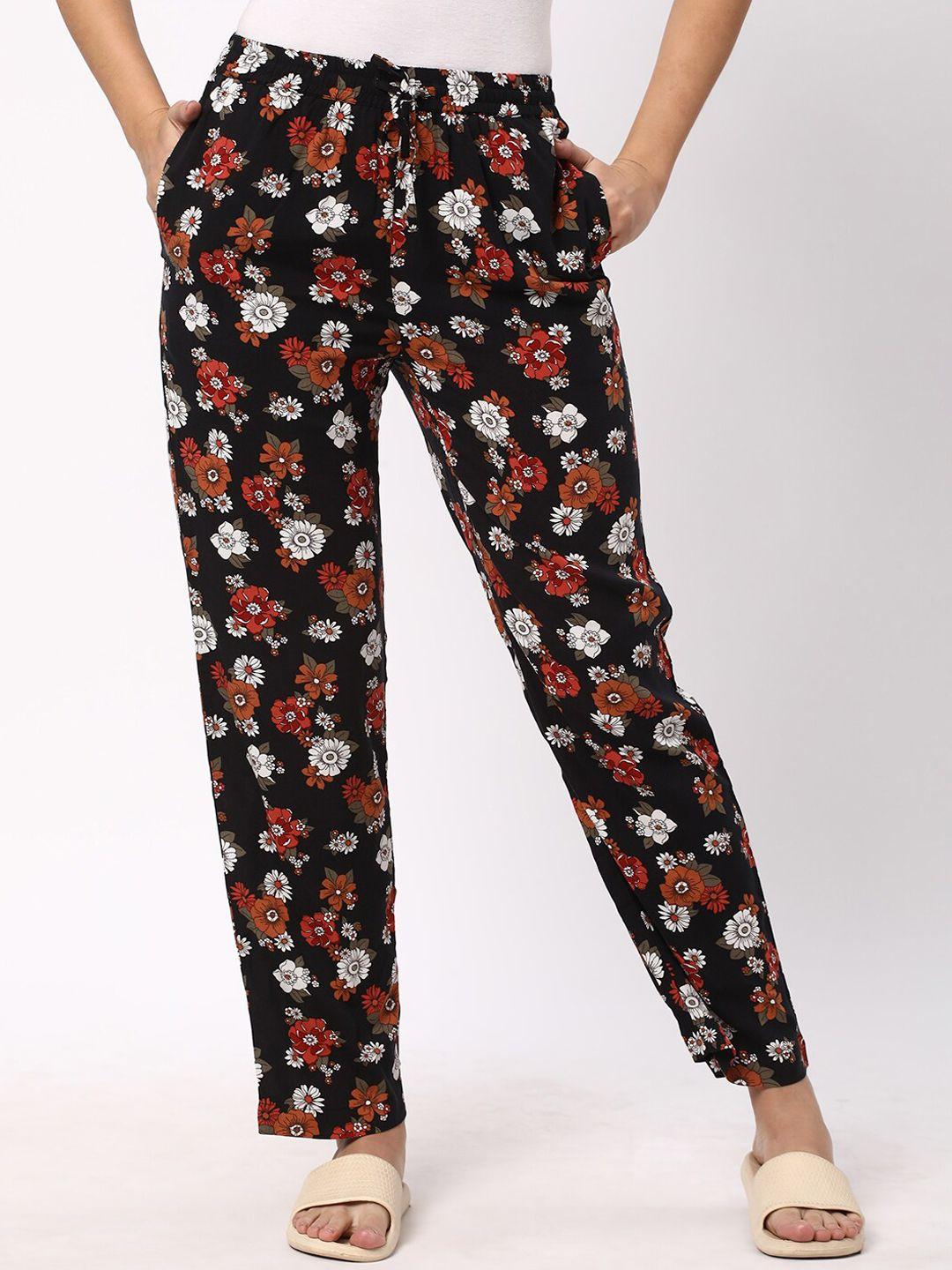 r&b women floral printed mid rise lounge pants
