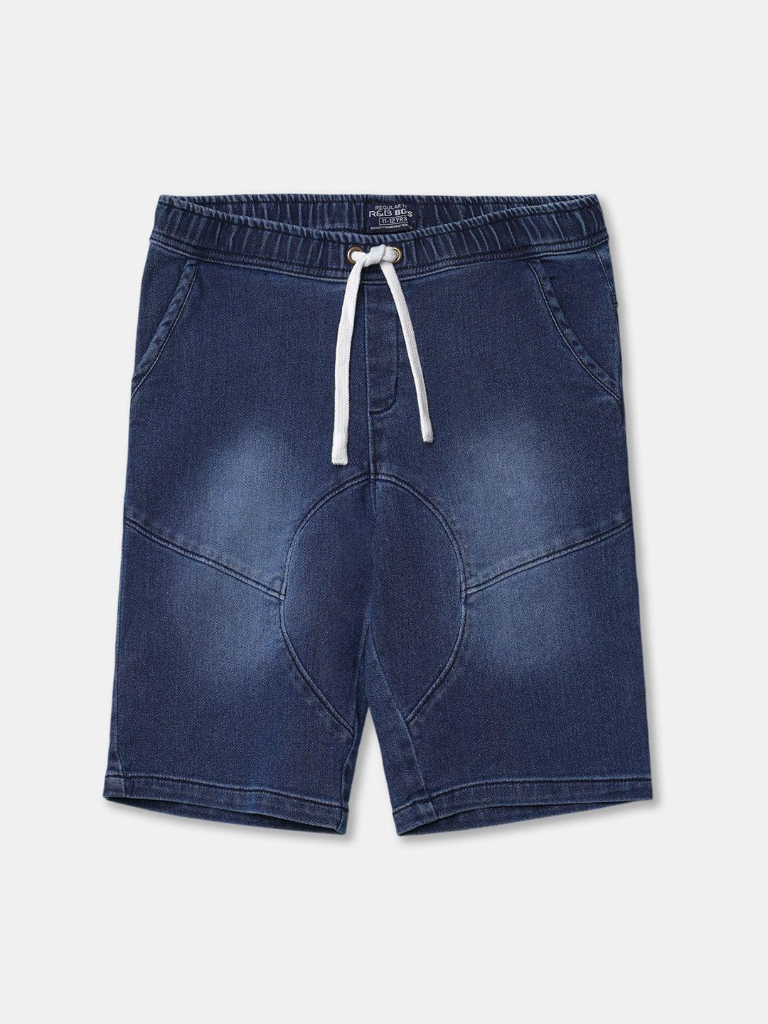 r&b boys blue washed denim shorts