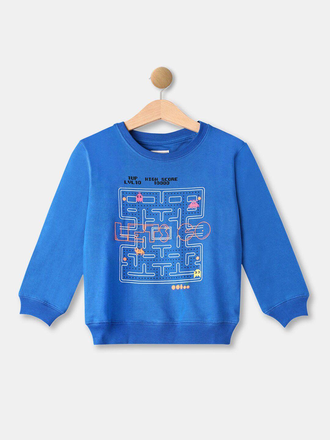 r&b boys cotton blue printed sweatshirt