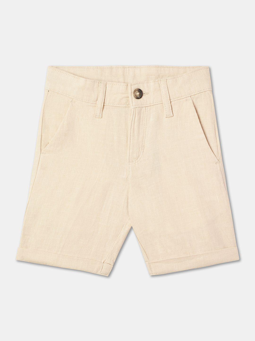 r&b boys mid-rise above knee length woven cotton shorts