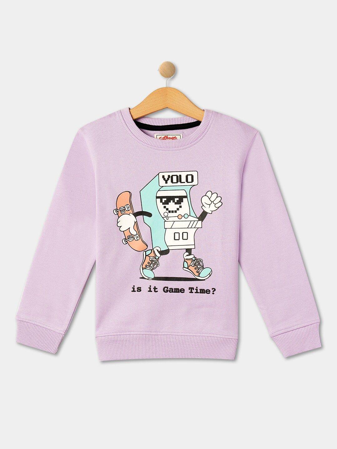 r&b boys printed round neck cotton sweatshirt