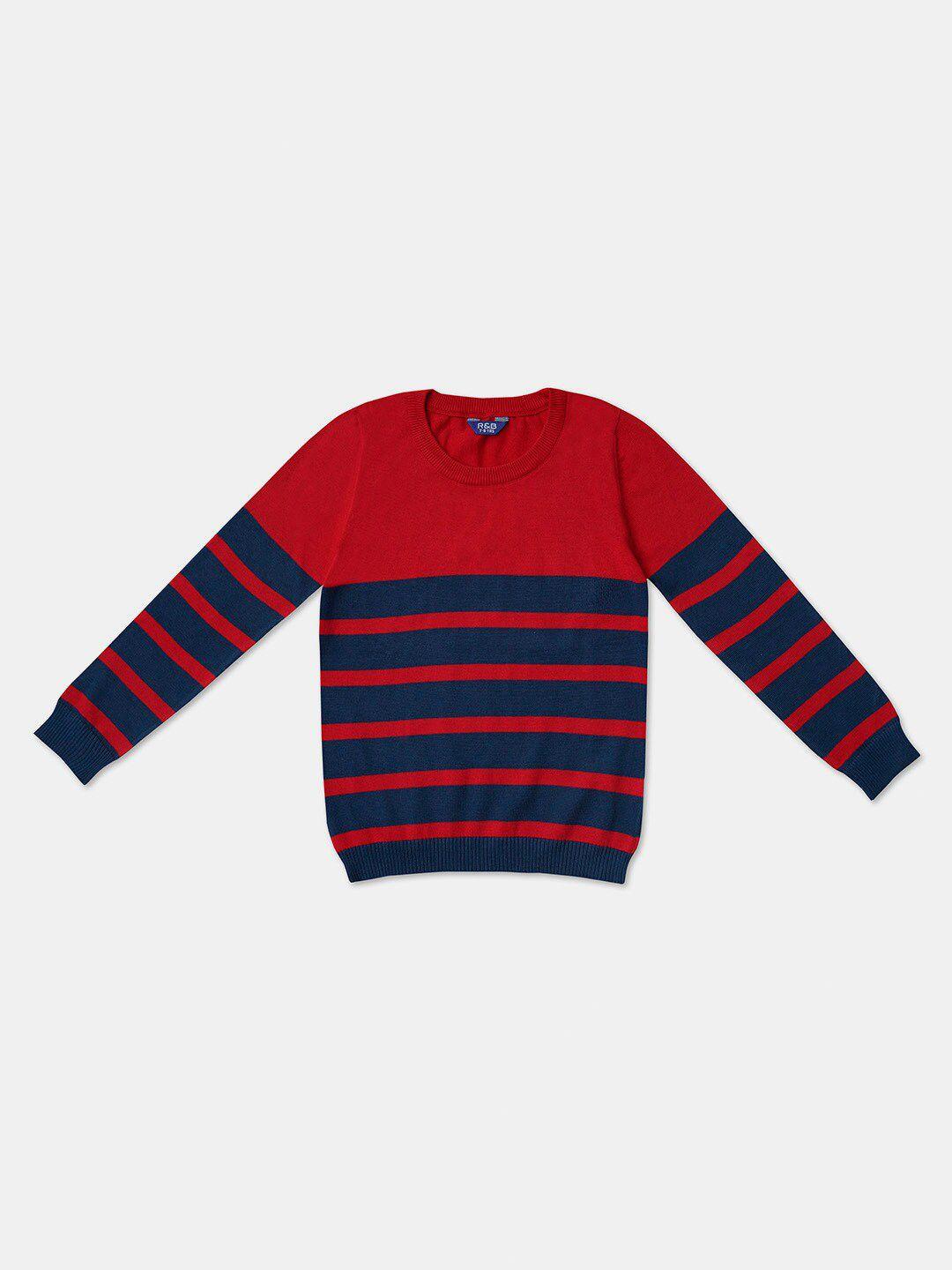 r&b boys red & blue striped pullover