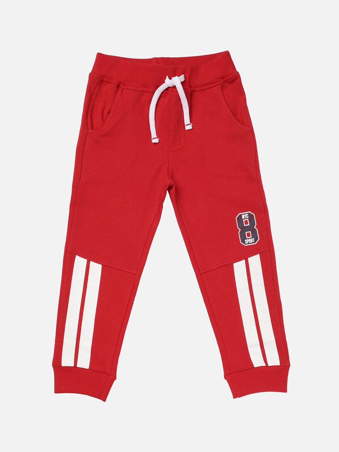 r&b boys red & white striped joggers