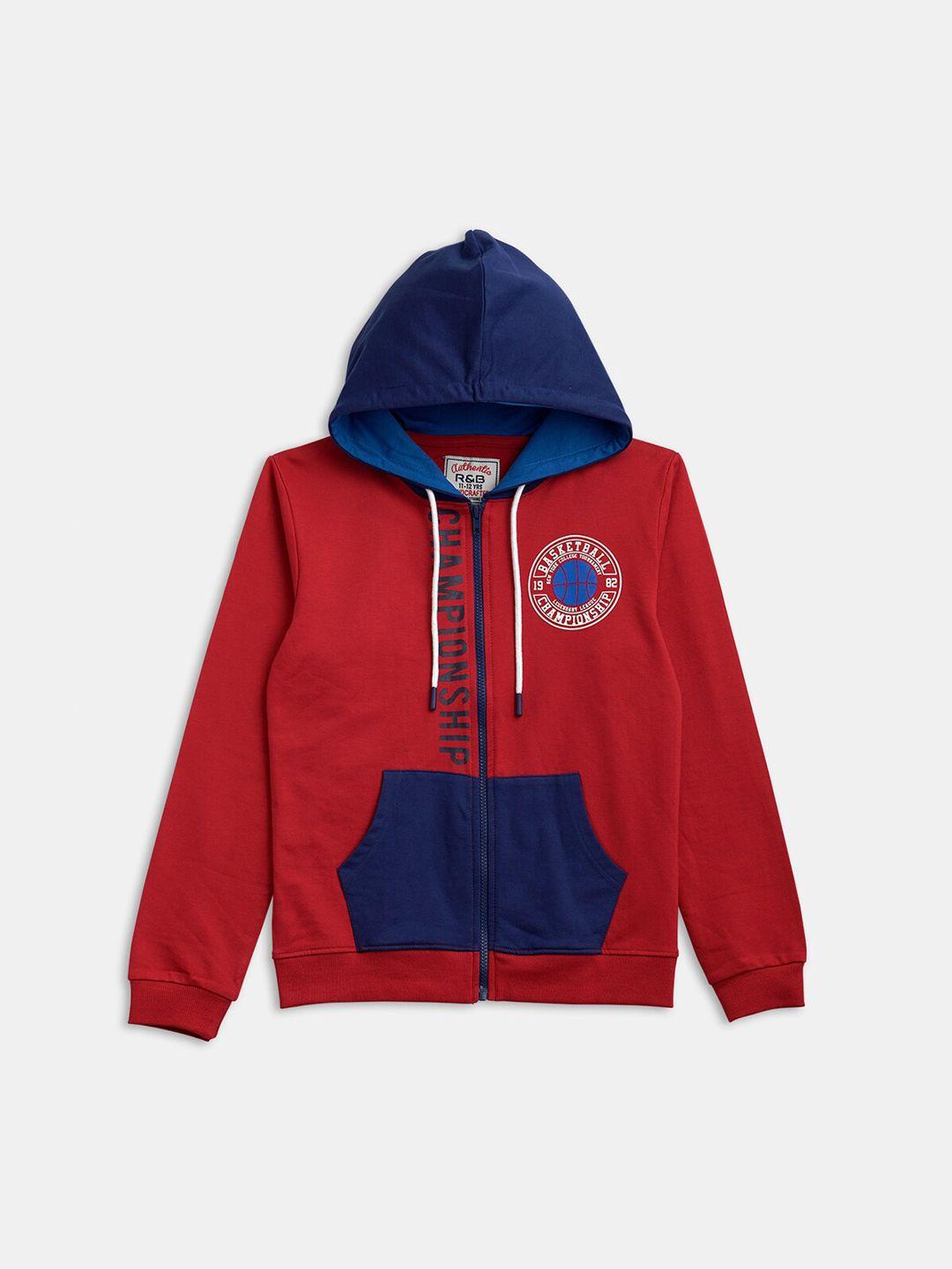 r&b boys red bomber with patchwork jacket