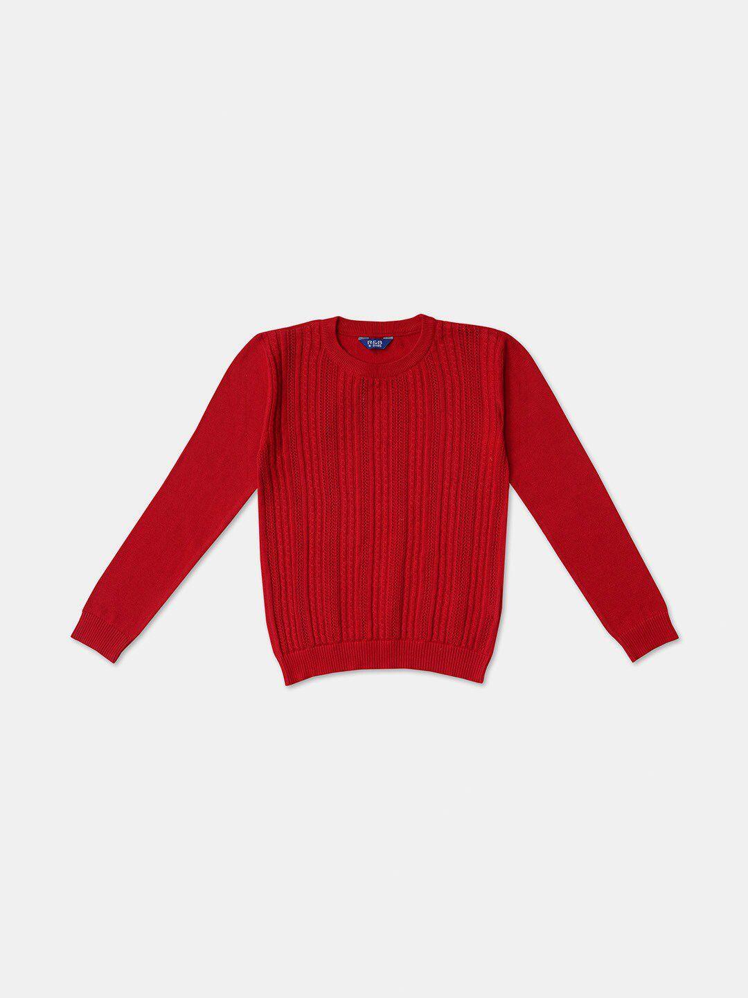 r&b boys red cable knit pullover