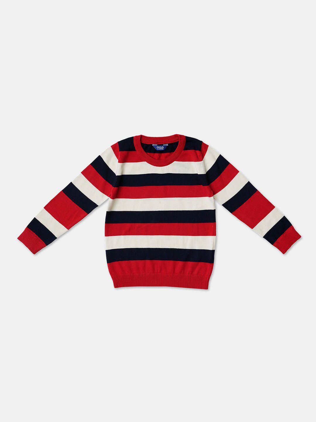 r&b boys red striped sweatshirt