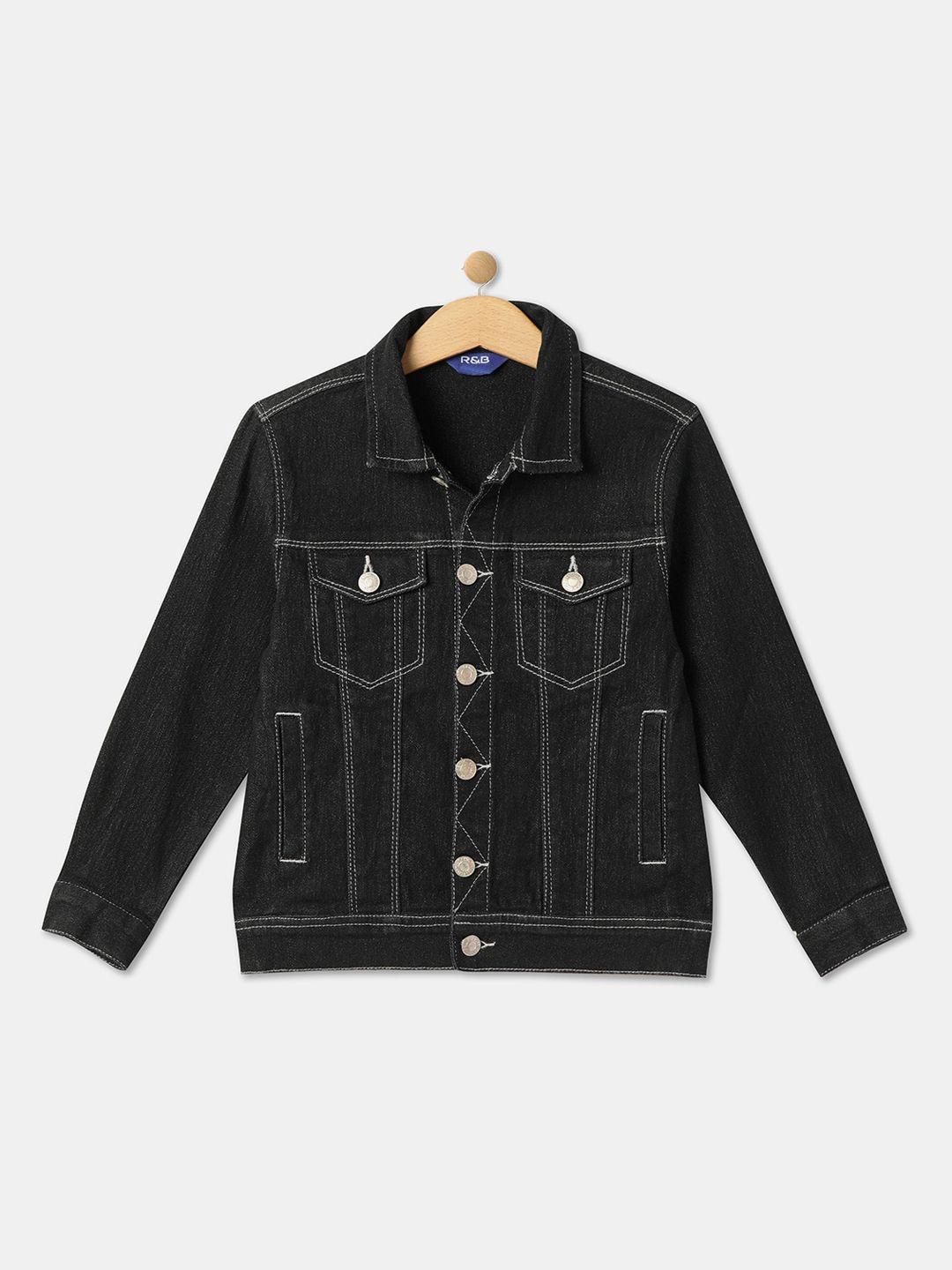 r&b boys spread collar cotton denim jacket