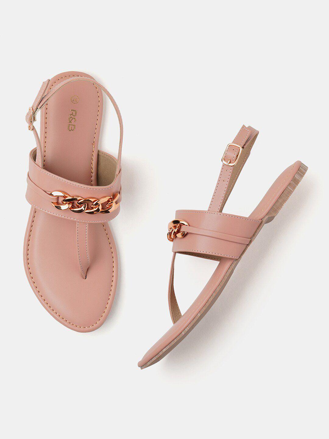 r&b embellished t-strap flats with buckle closure