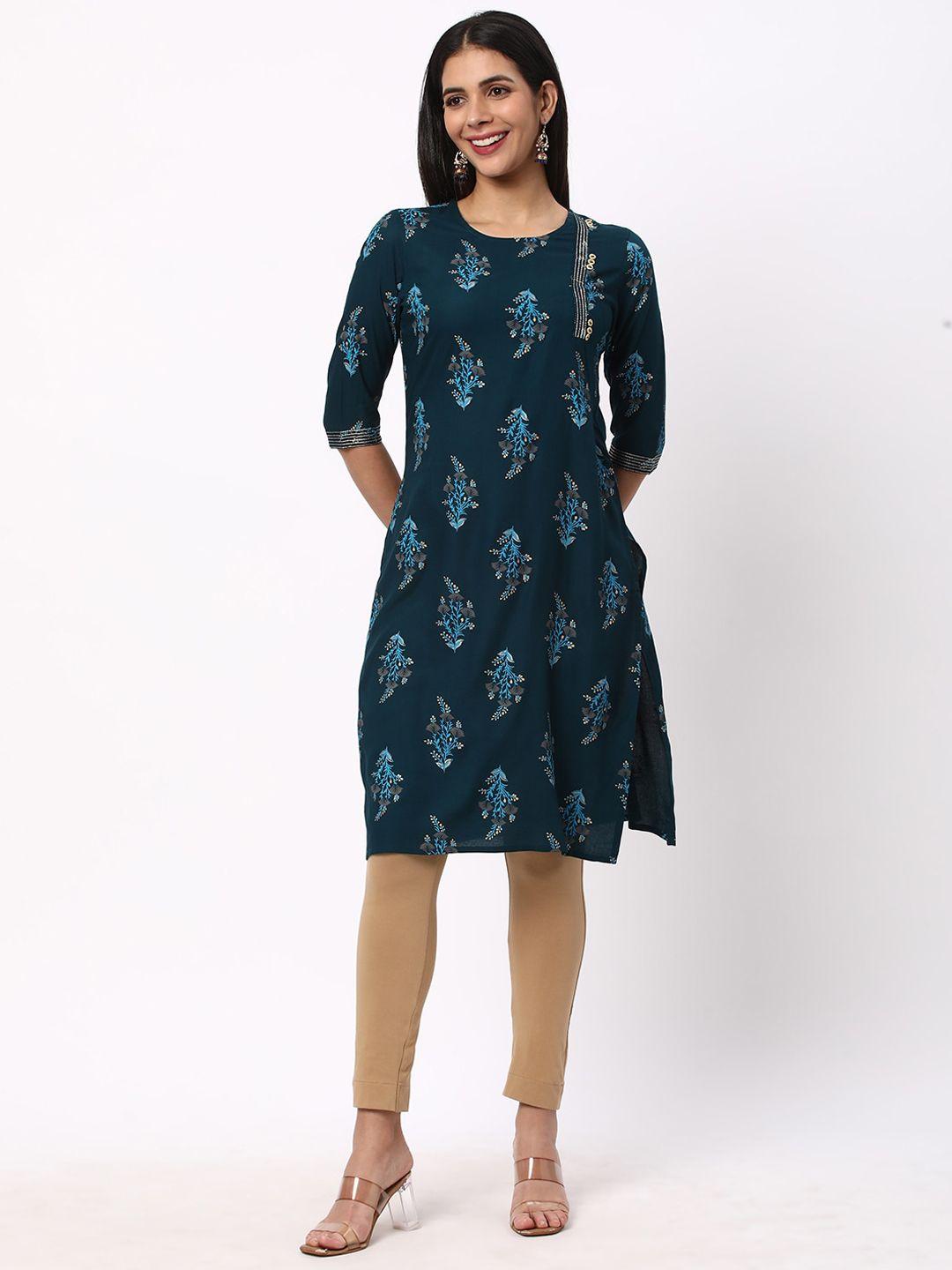 r&b ethnic motifs printed straight kurta