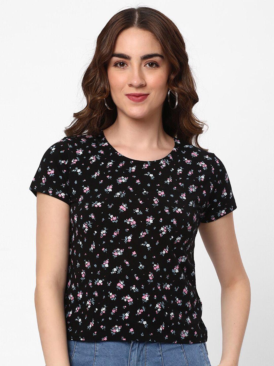 r&b floral printed cotton top