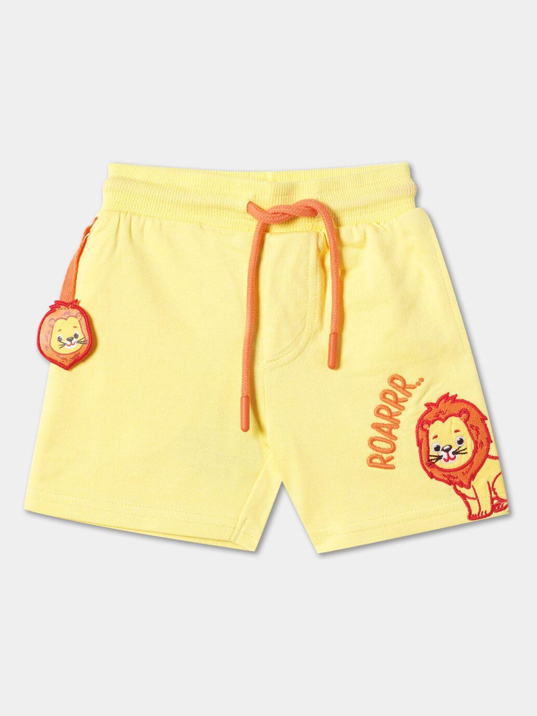 r&b infant boys mid-rise graphic embroidered casual cotton shorts