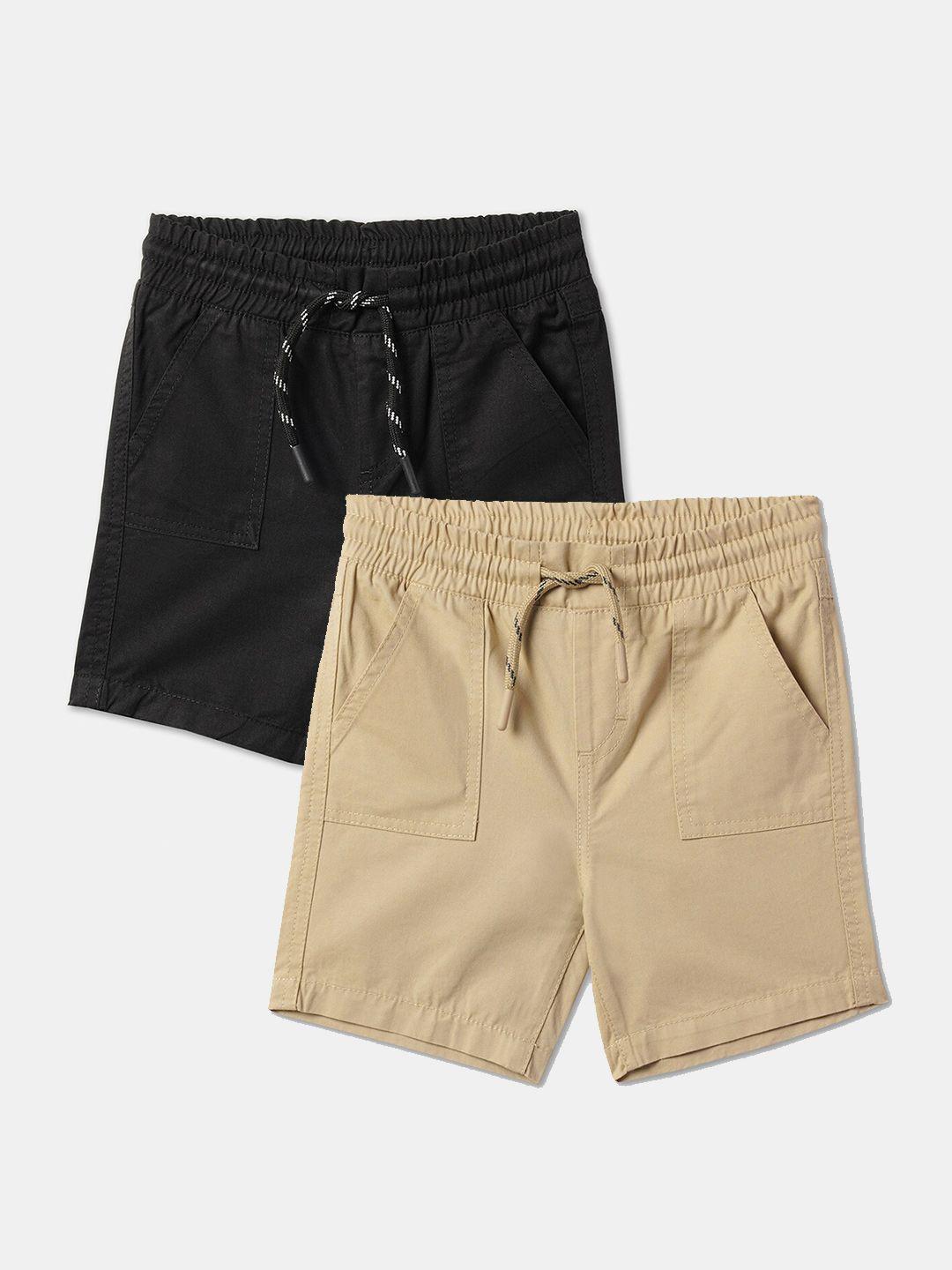 r&b infant boys pack of 2 mid-rise cotton shorts