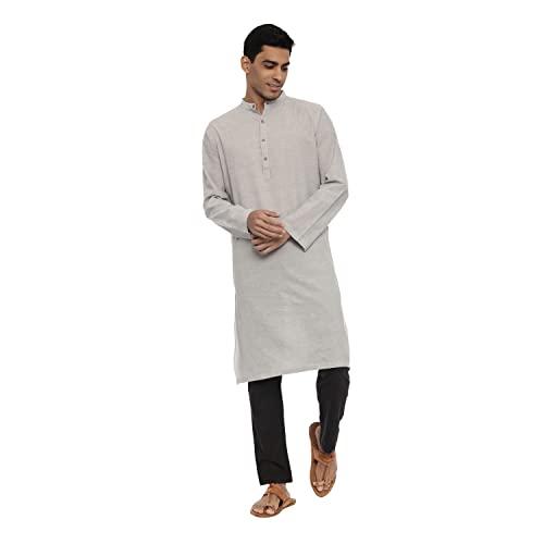 r&b men's cotton ethnic wear kurta (321-0135mnt02-8_grey m)