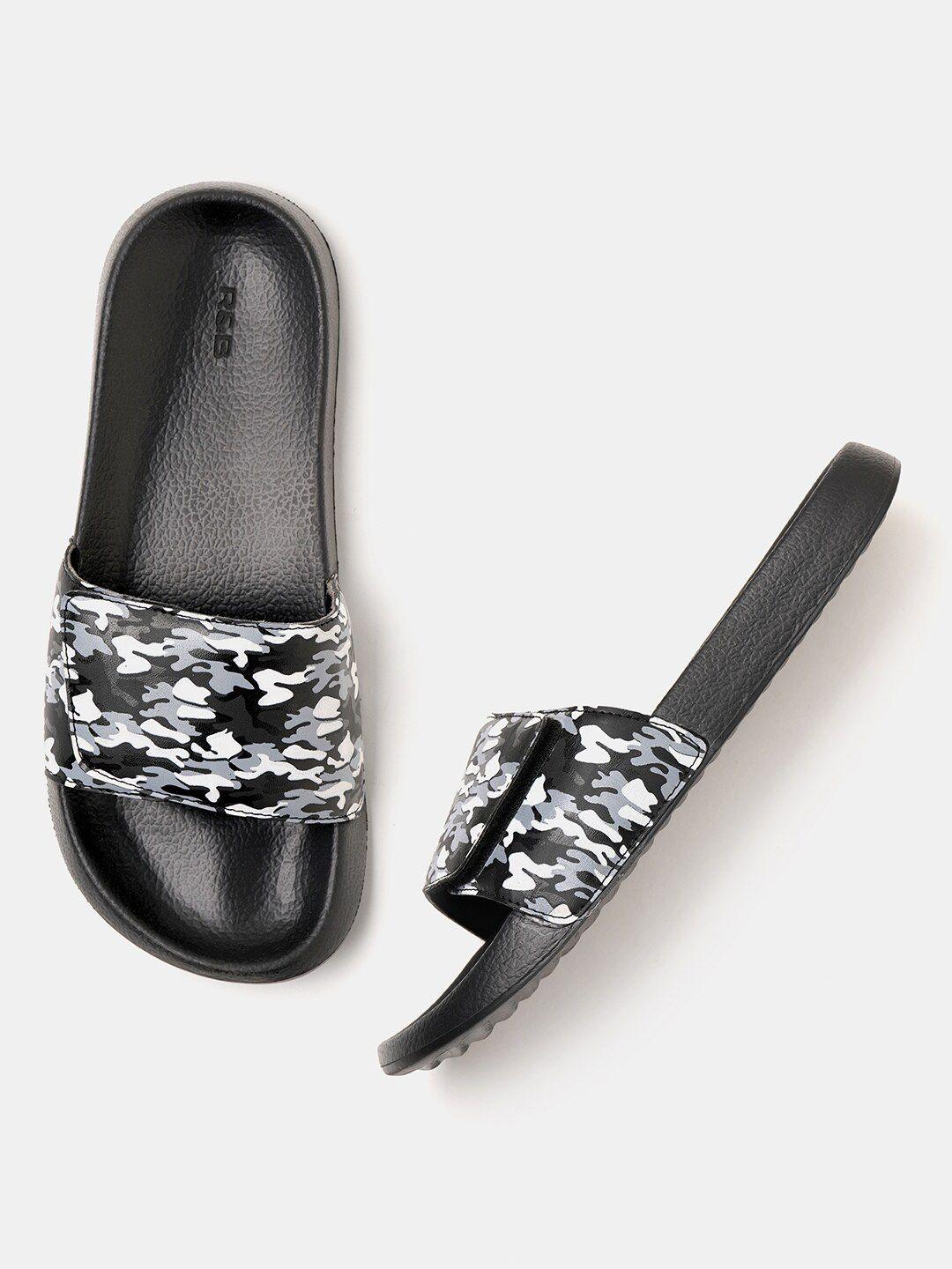 r&b men abstract printed sliders with velcro