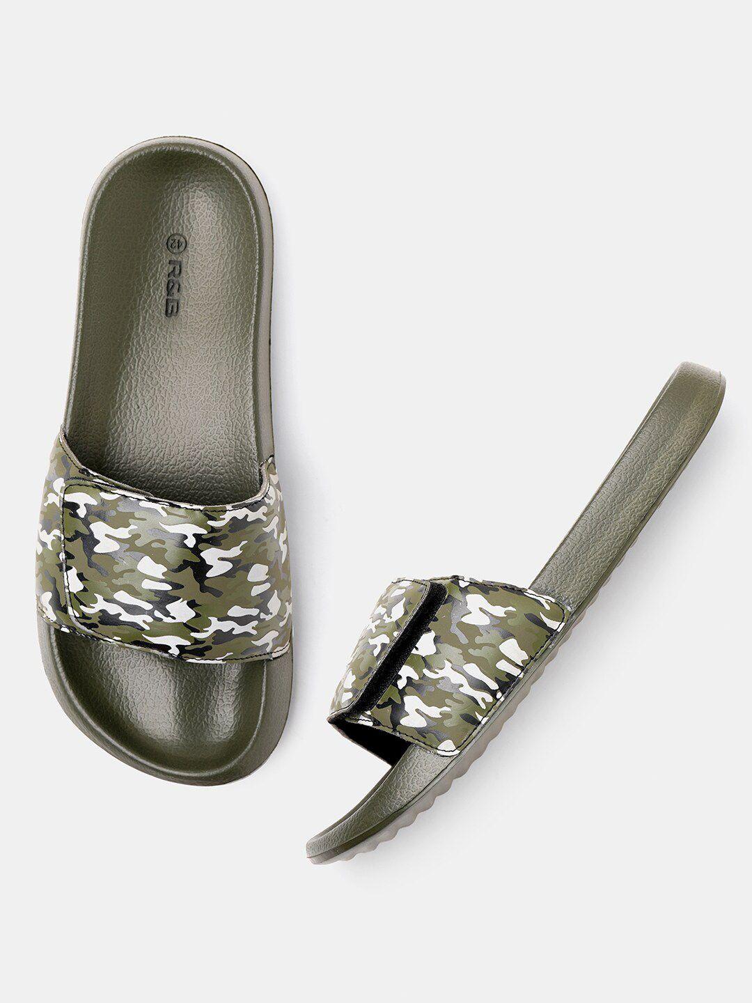 r&b men absttract printed sliders with velcro