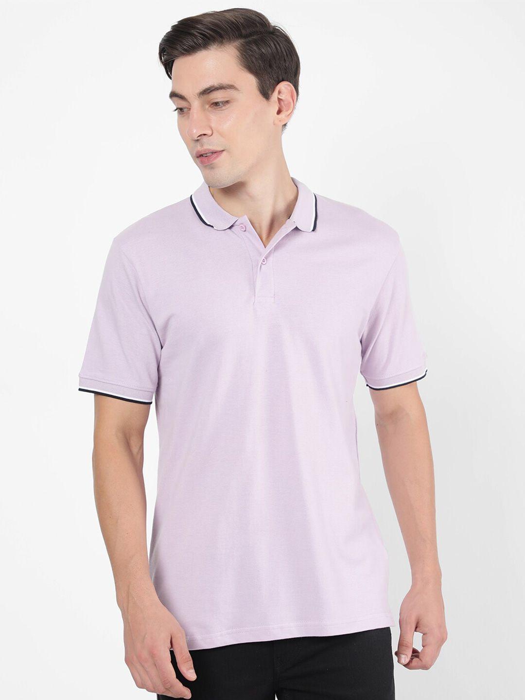 r&b men purple polo collar t-shirt