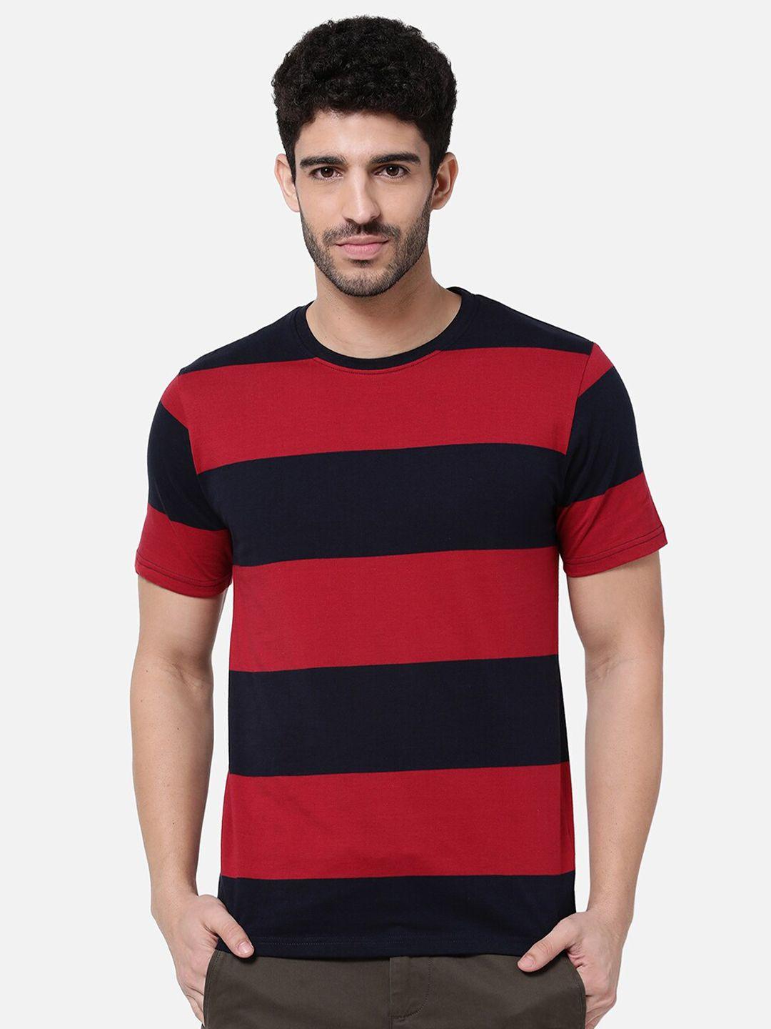 r&b men red striped t-shirt