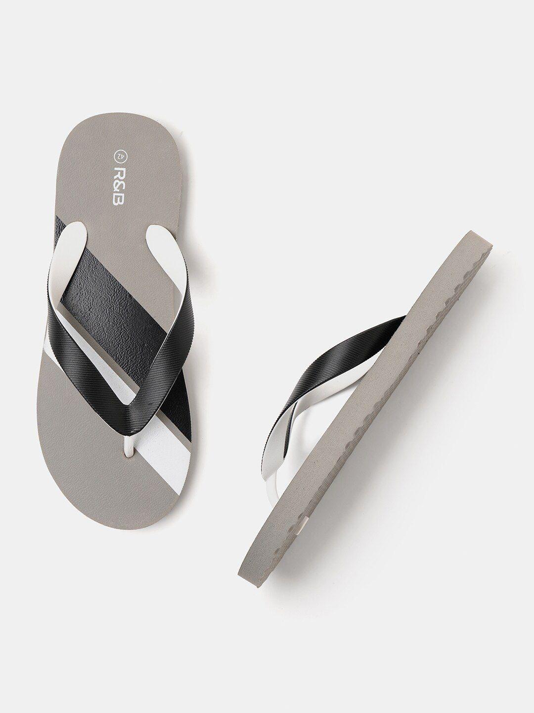 r&b men striped thong flip-flops