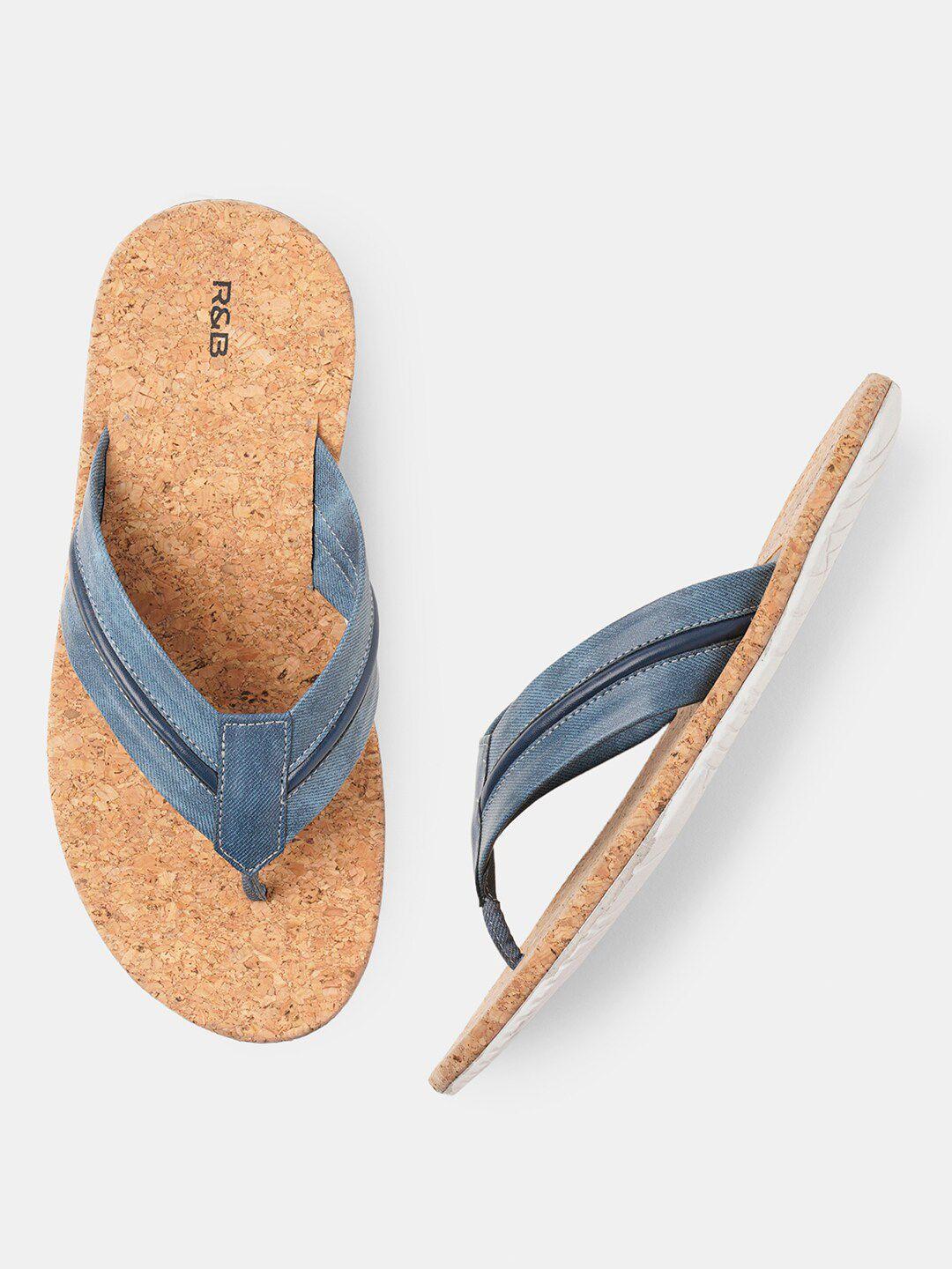 r&b men textured thong flip-flops