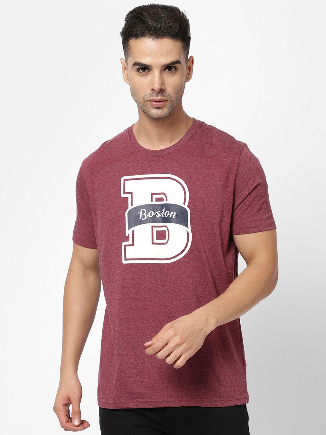 r&b men typography printed cotton t-shirt