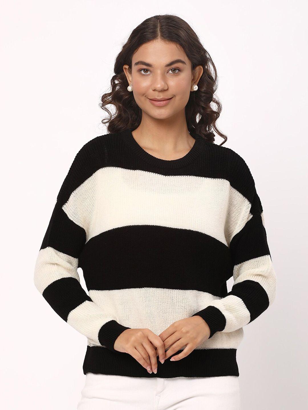 r&b striped acrylic pullover sweater