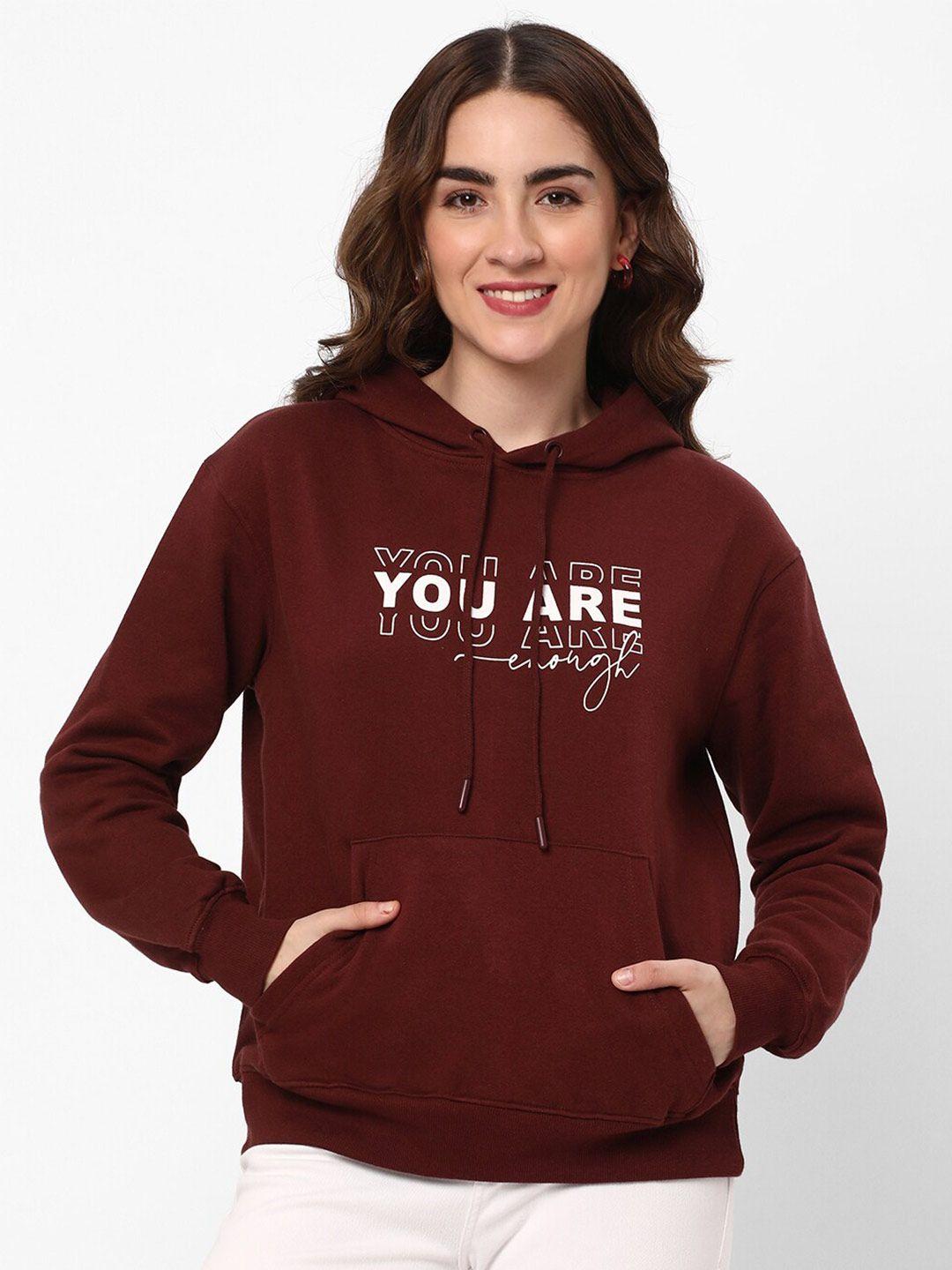 r&b typography printed hooded cotton pullover sweatshirt