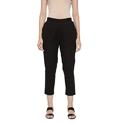 r&b women's relaxed suit pants (8905380276989_black_l)