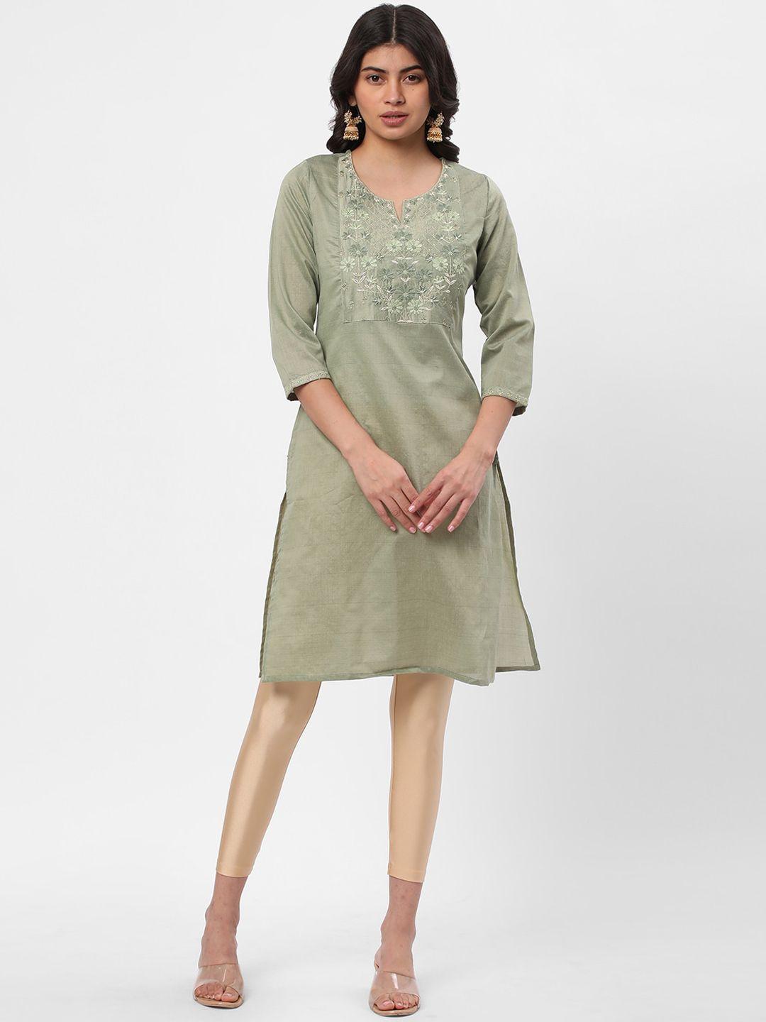 r&b women cold-shoulder sleeves mirror work kurta