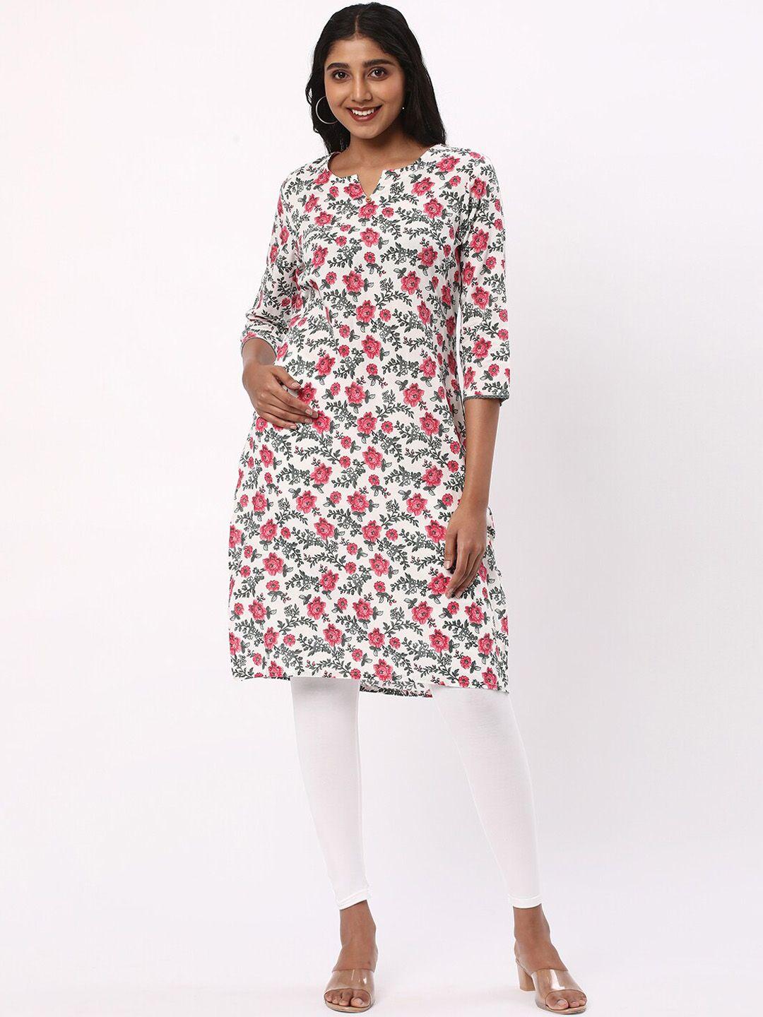 r&b women floral printed keyhole neck sequinned kurta