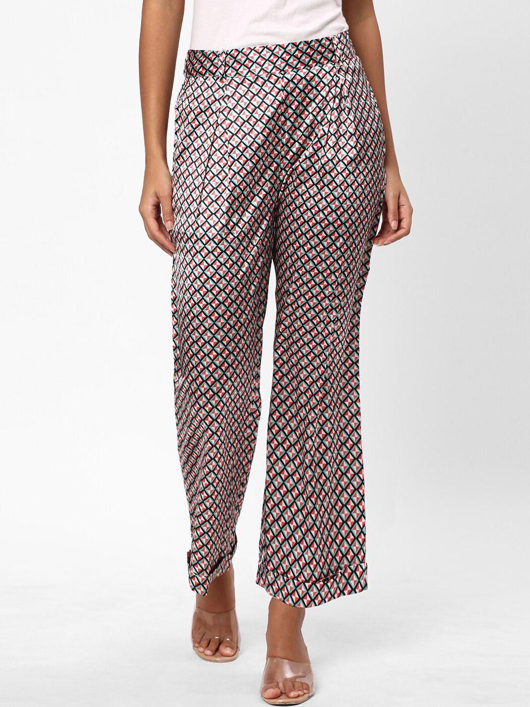 r&b women geometric printed trousers